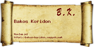 Bakos Koridon névjegykártya