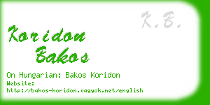 koridon bakos business card